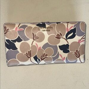 Kate Spade Floral Wallet - Brown, Pink, and Cream